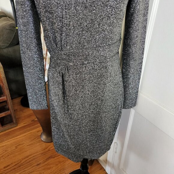 Michael Kors Silver Metallic Evening Dress NWT SZ P/M - Picture 3 of 12